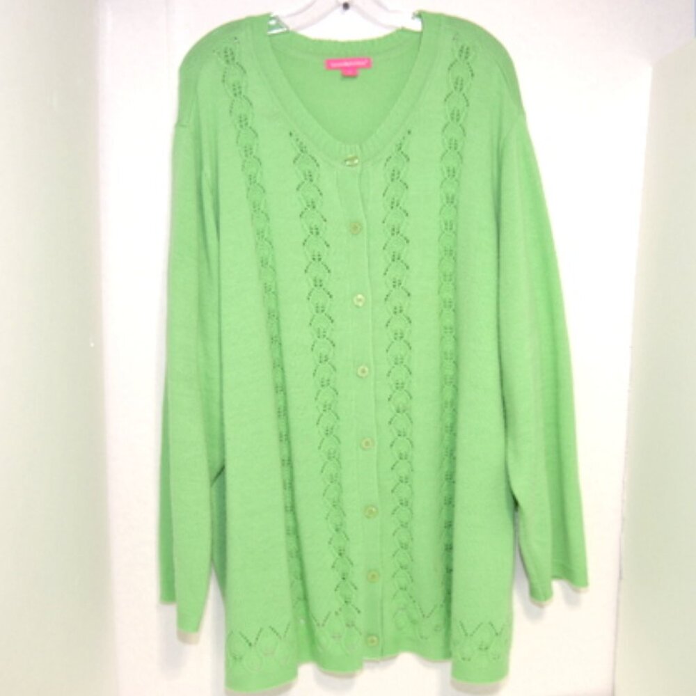 Woman Within Women’s Green Long Sleeve Sweater